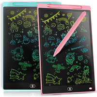 Tablette d'écriture LCD 8,5 pouces en ABS, portable, légère, étanche, pour l'apprentissage des tout-petits, bloc de dessin électronique (rose bleu)