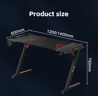 Table de jeu moderne fabriquée en Chine, réglable en hauteur, avec éclairage LED, bureau d'ordinateur pliable, bureau de jeu pour PC