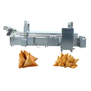 Industriële Automatische Continue Transportband Samosa Frituren Machine Continue Friteuse