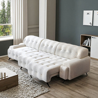 Canapé-lit électrique au design moderne avec télécommande, en tissu, extensible, ensemble de canapés électriques inclinables