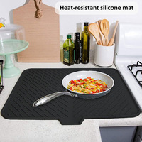 Tapis de séchage de vaisselle en silicone épais antidérapant, résistant à la chaleur, plateau de drainage pour évier de cuisine, pour comptoir de cuisine