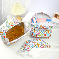 Ensemble de sacs pour enfants personnalisé, motif ours mignon et montgolfière de dessin animé, en nylon, avec fermeture éclair, léger, imperméable, comprenant sac à dos, sac de sport et sac à déjeuner
