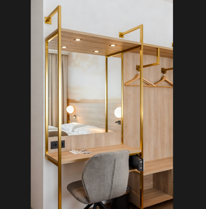 مجموعة وحدات خزانة ملابس غرفة الضيوف في الموتيل ، أعمدة ذات أرفف مؤطرة معدنية ، طقم خزانة ملابس جناح سيمفونية - Product Image 2