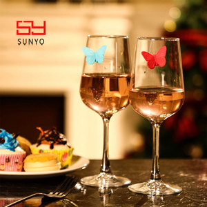 SUNYO, marcadores de silicona para bebidas, copa de <span class=keywords><strong>vino</strong></span>, abalorios de copa de <span class=keywords><strong>vino</strong></span> multicolor, etiquetas de mariposa, copa de <span class=keywords><strong>vino</strong></span> para Bar, fiesta, bebida familiar - Product Image 2