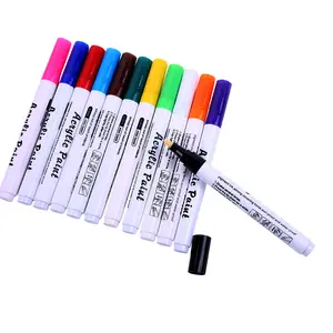 12/24 renk su bazlı kalıcı akrilik boya kalemler İşaretleyiciler DIY ressam