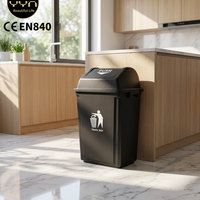 Poubelle carrée en plastique avec couvercle à poussoir, 10L, 20L, 40L, 60L, bac à déchets sur pied pour la maison, la cuisine, la salle de bain