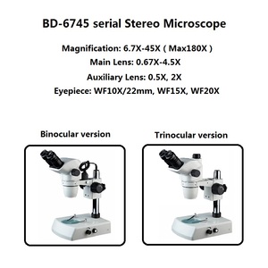 Stéréoscope binoculaire Boshida 6.7X-45X avec éclairage inférieur et éclairage supérieur - Product Image 2