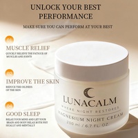Crème au magnésium pour le visage, lissante, éclaircissante, raffermissante, hydratante, pour peaux normales, avec beurre de karité et lavande, pour le sommeil, estampillage doré