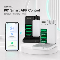 Diffuseur d'arômes intelligent avec commande par application, alimenté par batterie, grande capacité de 500 ml, diffuseur d'huiles essentielles mural de type C