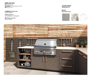 Модульные кухонные шкафы Xiaozhu для улицы с несколькими ящиками, мраморной раковиной, функцией плавного закрывания и всепогодными уплотнителями от дождя - Product Image 5