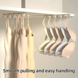 Multifunctional Push-Pull <b>Hanging</b> Rack Double Row Hook <b>Wardrobe</b> Clothes <b>Hanging</b> Device Coat Stand - Product Image 6