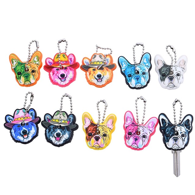 Cute Cartoon Dog Key Cover  Plastic PVC Keychain Key Case