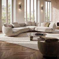 Ensemble de canapés modulaires carrés inclinables minimalistes de luxe italiens Vivienne en cuir véritable pour salon de villa