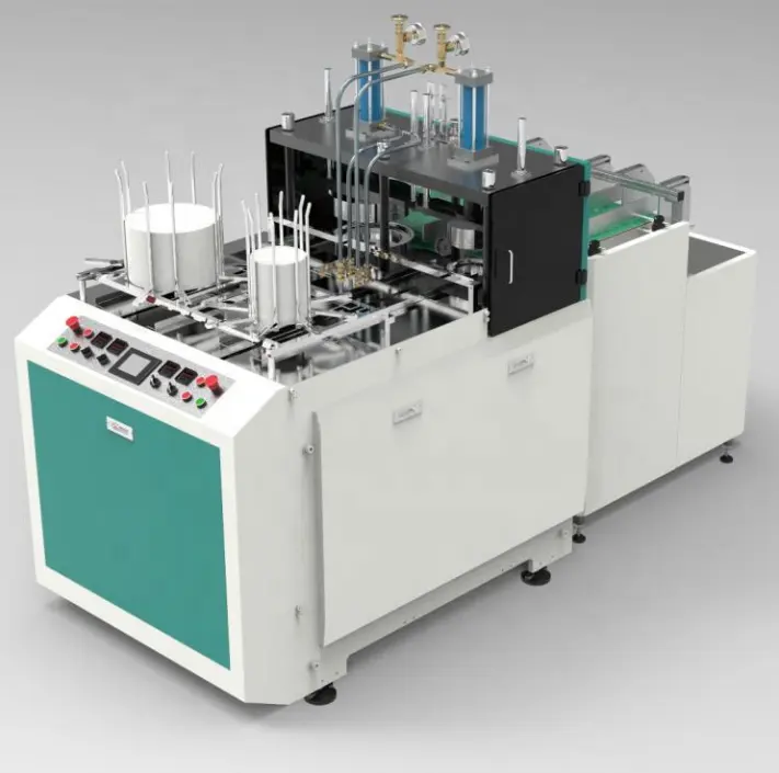 MB-400 100-120 pcs/min Automatische Hochgeschwindigkeits-Pappbecher und Platte, die Maschine 2 Arbeits station Papp teller Maschine herstellt