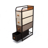 Personnalisé 5L-601 Multifonctionnel 4 Tiroirs Robuste Cadre En Acier Coffre De Rangement Facile À Tirer Tiroirs En Tissu