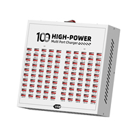400W 5V 1A/2A/2.4A 100 Portlu USB Demir Gövdeli Masaüstü Şarj Cihazı, Telefon/Tablet/Kamera/Akıllı Saat için Fanlı ve Anahtarlı (ABD AB BK AU)