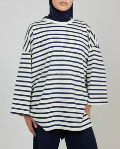 Camisetas de Manga Larga de Algodón Transpirable, Holgadas, Sólidas, de la Mejor Calidad, Nueva Moda, Ropa Islámica de Otoño, Conjuntos Casuales para Mujer - Product Image 5