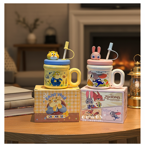 Taza <span class=keywords><strong>de</strong></span> Cerámica <span class=keywords><strong>de</strong></span> Dibujos Animados <span class=keywords><strong>de</strong></span> <span class=keywords><strong>Disney</strong></span>, Regalo <span class=keywords><strong>de</strong></span> Navidad, con Pajita y Tapa, Taza Personal para Café, Leche, Oficina y Hogar - Product Image 5