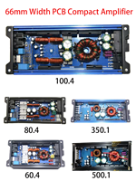 Amplificateur audio de voiture super mini 100W*4CH, sorties MOSFET haute vitesse, largeur 66mm, classe D, ponté, 4 ohms avec égaliseurs de crossover