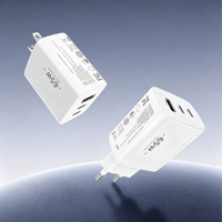 Chargeur rapide GaN OEM 65W 2C1A USB-C PD3.1 QC3.0, adaptateur mural multi-ports haute vitesse, prise US pour téléphone et écouteurs