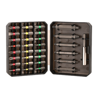 Juego de puntas de destornillador de acero S2 de 25 mm, 24 piezas, 6 extractores de tornillos, kit de herramientas magnéticas OEM listo para impacto manual, estuche rígido para tornillos dañados