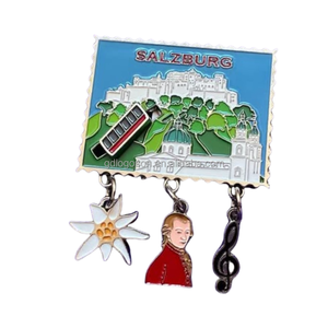 Autriche personnalisé 3D mignon aimant de réfrigérateur Costumes traditionnels Souvenirs touristiques autocollants magnétiques en métal aimant de réfrigérateur autrichien - Product Image 4