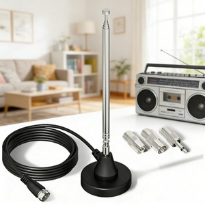 <span class=keywords><strong>Antena</strong></span> <span class=keywords><strong>Digital</strong></span> Portátil <span class=keywords><strong>para</strong></span> <span class=keywords><strong>TV</strong></span> HD y Radio FM/AM/DAB, Dos en Uno, Poste Telescópico con Base Magnética, 3 Adaptadores, Interior, SIGNALWELL - Product Image 1