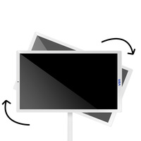 VSTI Smart TV Android Portátil de 22 Pulgadas con Pantalla Táctil, Retroiluminación LED, Base con Ruedas para Cocina, Gabinete Blanco, Pantalla 1080P