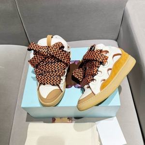 Zapatillas de Masaje Cerradas de Cuero Genuino Lanvine de Diseñador de Lujo de Alta Calidad, Tendencia de Moda, Elegancia, Suela Gruesa, con Cordones - Product Image 4