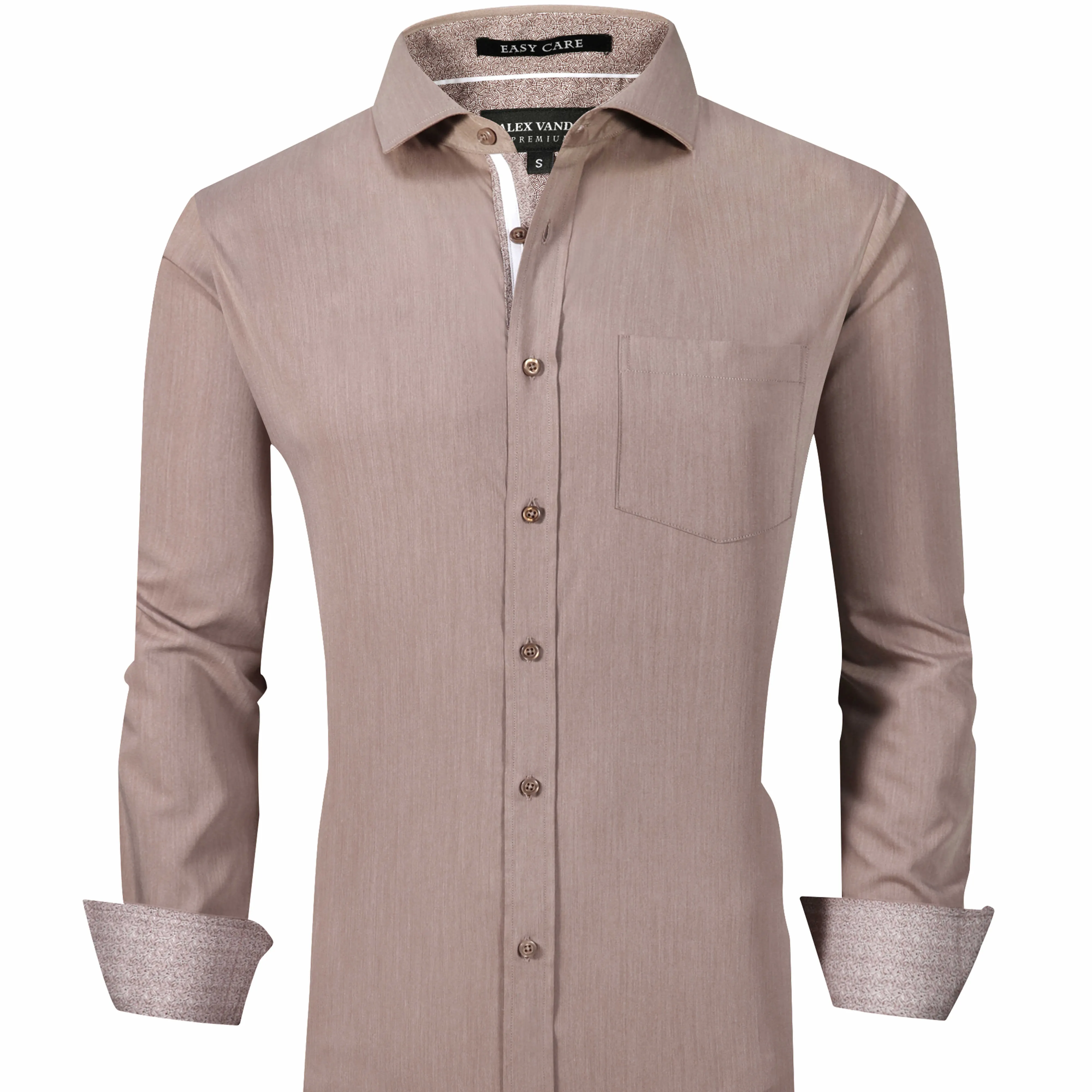 OEM/ODM Camisas Hombre Manga Larga Solid Color Business Casual Hot Male Woven Shirt Camisas Hombre