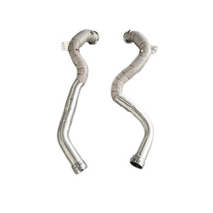 Pour Mercedes Benz W213 E63 E63s Gt63 <span class=keywords><strong>Gt63s</strong></span> <span class=keywords><strong>Amg</strong></span> 4.0t tuyau de descente droit à débit libre avec système d'échappement à enveloppe thermique - Product Image 1