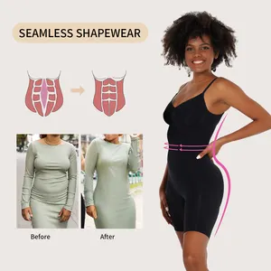 S-SHAPER Terbaik Jual grosir wanita Bodycon Jumpsuit kontrol tubuh pelangsing pembentuk mulus Shapewear Thong bodysuit untuk wanita