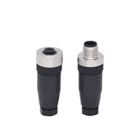 IP67 Waterproof Gold-Plated Brass Contact Nylon Housing Straight M12 3P/4P/5P Male Connector Zlconnector M12A-G02 Automotive