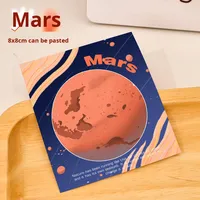 Bloc-notes autocollants réutilisables de la série Cute Planet, message pour étudiants, mémo, forme ronde, terre, lune, haute valeur