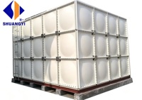 Réservoir de stockage d'eau en FRP GRP sectionnel carré léger anti-corrosion de 1000 à 100 000 litres (5*5*2) pour écoles et hôpitaux