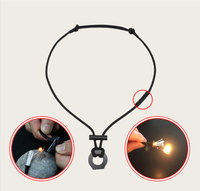 Pendentif de survie EDC Firecraft Paracord Ceramic Striker Ferro Rod Steel Fire Starter Necklace