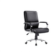 Chaise de bureau exécutive en PVC anti-explosion à vérin à gaz, base en acier à cinq étoiles, structure en bois, design moderne et minimaliste, réglable en hauteur
