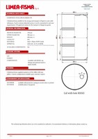 LIMEA FISMA Blue 60 Litres Diamètre 378mm Fût Cylindrique Composite Personnalisable (acier) Modèle 378 OTRE Trou 2"