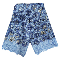 Kain Lace Afrika Berpayet, Lace Kerawang atau Bordir, Ankara/Wax Print, Laser Cut 3D Lace Applique, Kain Wax 5 Yard