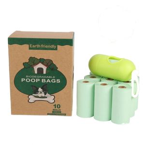 Sacs à déjections pour animaux de compagnie OEM personnalisés de haute qualité, 100 % compostables et réutilisables, 10 rouleaux avec boîte colorée - Product Image 1