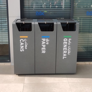 صناديق قمامة معدنية وفولاذية مجلفنة للخدمة الشاقة من الحديد للاستخدام الخارجي - Product Image 3