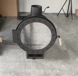 Stufe a legna sospese/appese a legna stufa a sospensione a parete in acciaio design unico con stufa a legna circolare con finestra in vetro - Product Image 5