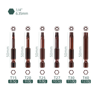 Puntas de destornillador Torx Yunbei Yb de 50 mm T5 T6 T7 T8 T9 T10 con vástago de 1/4 de pulgada para reparación y ensamblaje de precisión - Product Image 2