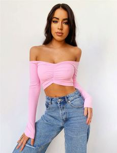 Nuovo Design 2020 Top Corto Casual da Donna con Spalle Scoperte, Tunica Elegante per Feste e Club, Abbigliamento Streetwear D0082-1 - Product Image 6