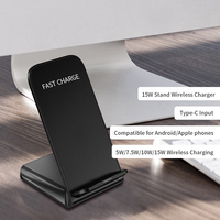 Support de charge sans fil portable pour téléphone avec double bobine, charge rapide 15W, entrée Type-C pour les appareils standard