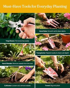 Custom Womens Gardening <b>Tools</b> Gift <b>Set</b> Rust Proof Heavy-Duty <b>Garden</b> <b>Tools</b> with Durable Carrying Case Fashionable Gardening Gift - Product Image 4