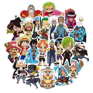 Étiquette autocollante japonaise Luffy pour enfants, Skateboard, bagage, ordinateur portable, moto, Table, voiture, Anime, Stickers, 48 pièces