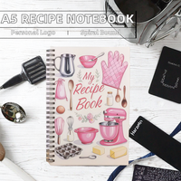 Nouveau carnet de recettes A5, agenda de cuisine, carnet spirale, planificateur, cadeau, couverture en papier, logo personnalisé, impression numérique, 52 pages