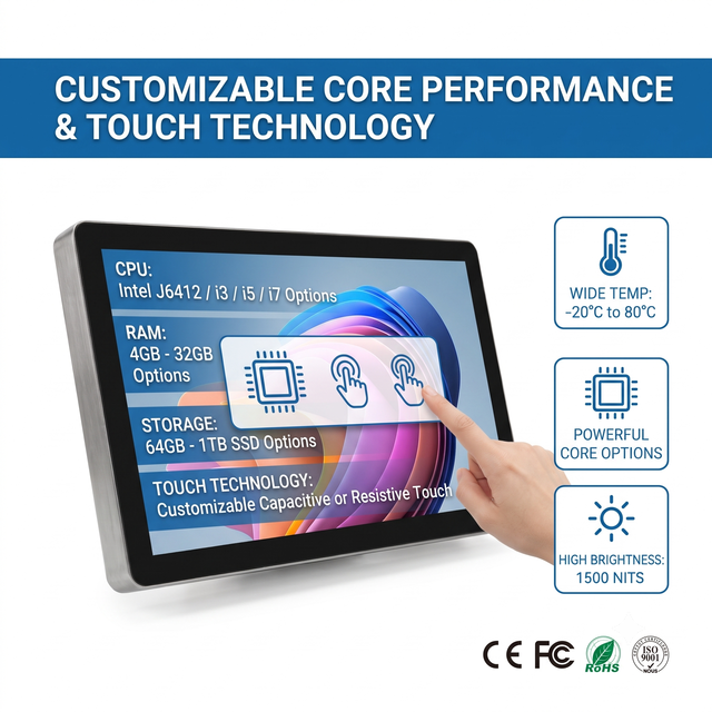 15.6 Inch High Quality Fanless Industrial Computer IP67/69K Waterproof and Dustproof Capacitive Touch Screen Industrial Panel Pc