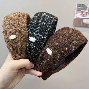 LRTOU批发欧美风格时尚宽头带针织羊毛发带简约女式头饰 - Product Image 2